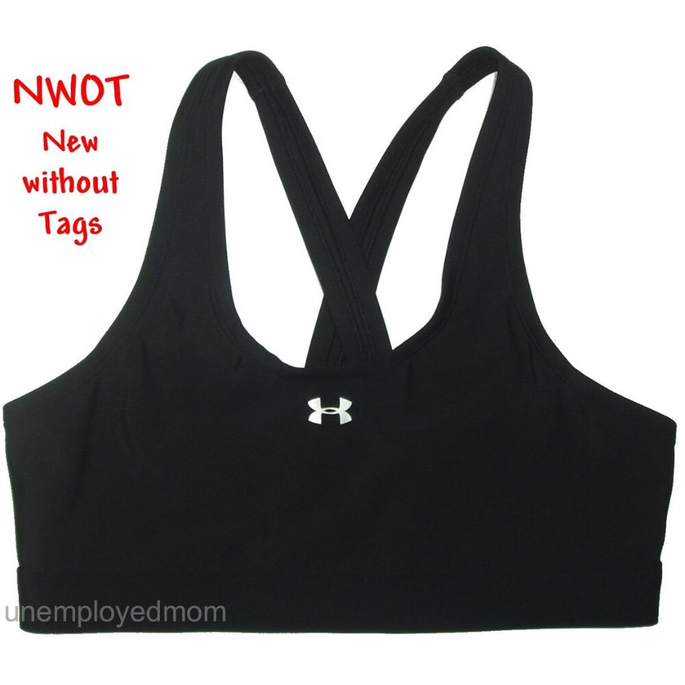 Women's Under Armour Sports Bra Athletic Black UA NWOT
